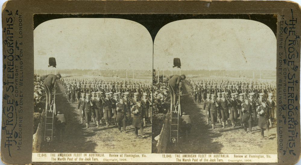 The American Fleet at Flemington Racecourse, 1908