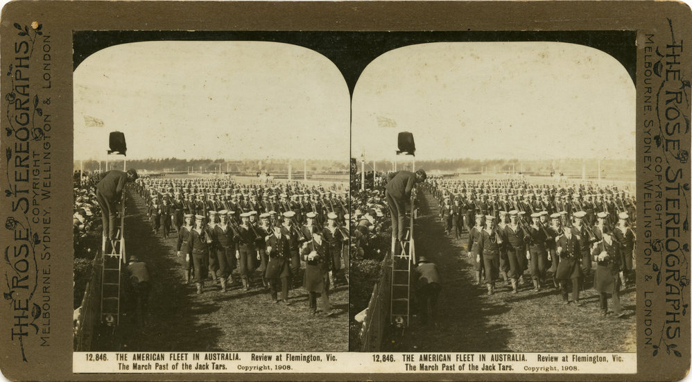 The American Fleet at Flemington Racecourse, 1908