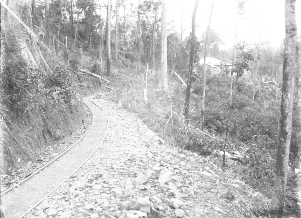 Tram line to the crusher at the Beacon Mine, c.1898