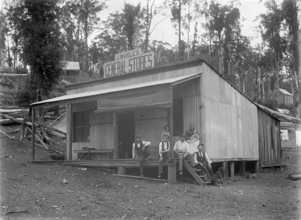 James Marles' general store at the Beacon Mine, c. 1898