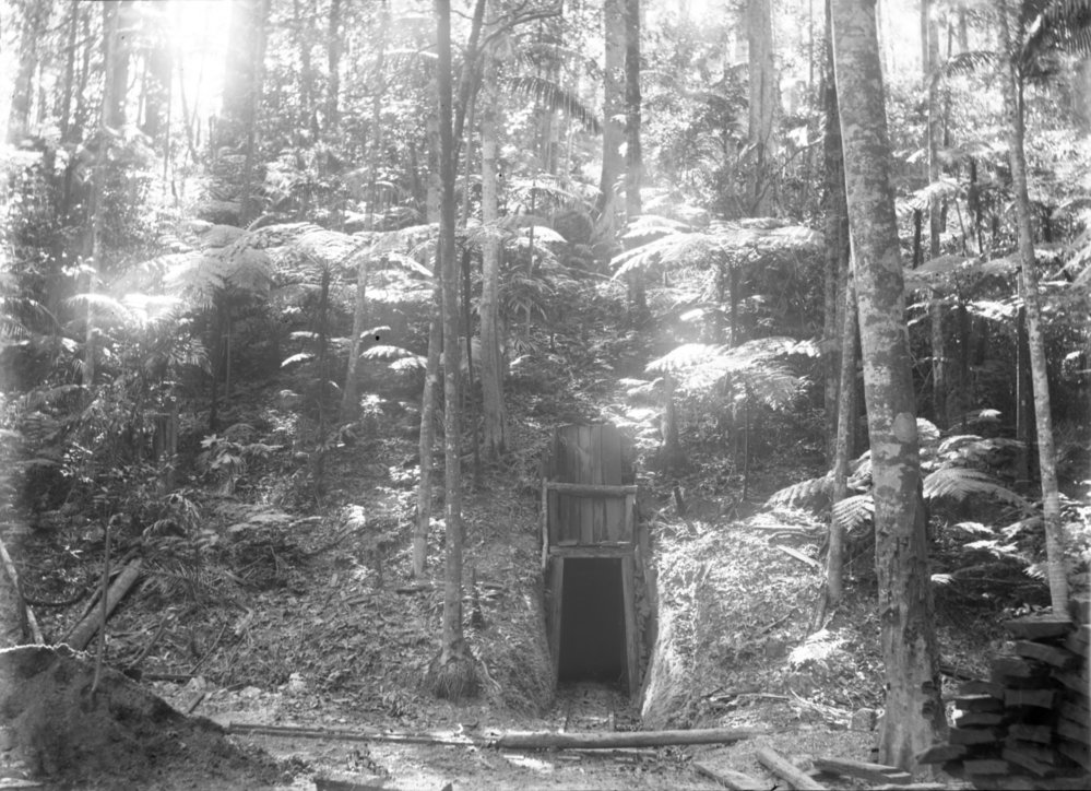 A mine entrance at the Beacon Mine, c.1898