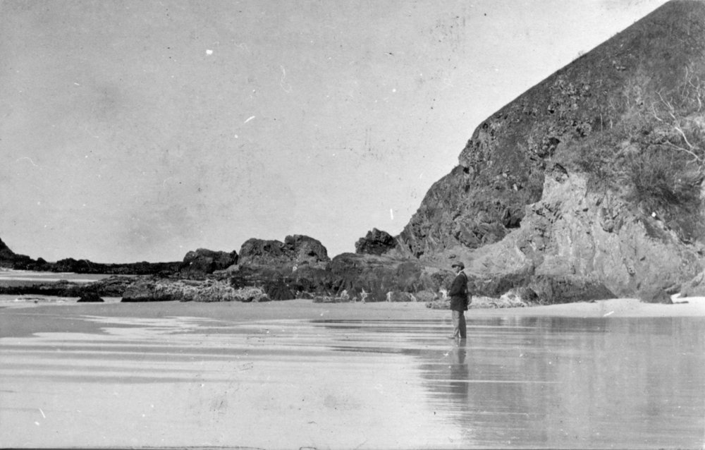 Near the point at Moonee Beach, c.1912