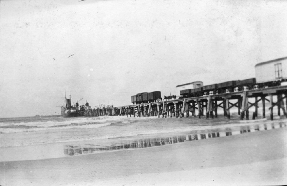Goods at Byron Bay jetty, c.1912