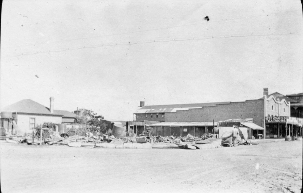 Remnants of a building fire in Byron Bay, c.1912