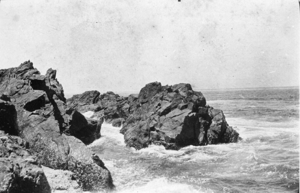 Rocky outcrop at the beach, c.1912