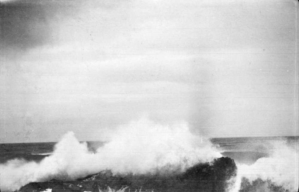 Waves breaking on rocks, c.1912