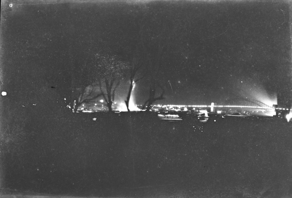 Sydney Harbour Bridge at night, c.1932