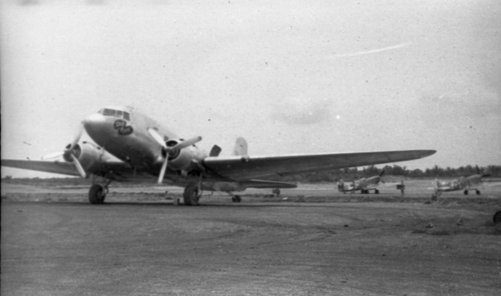 A Douglas DC 3 transport plane, 1945