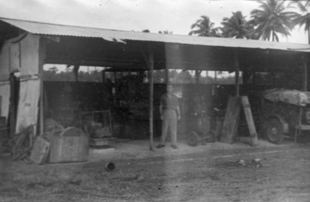 At the maintenance workshop, 1945