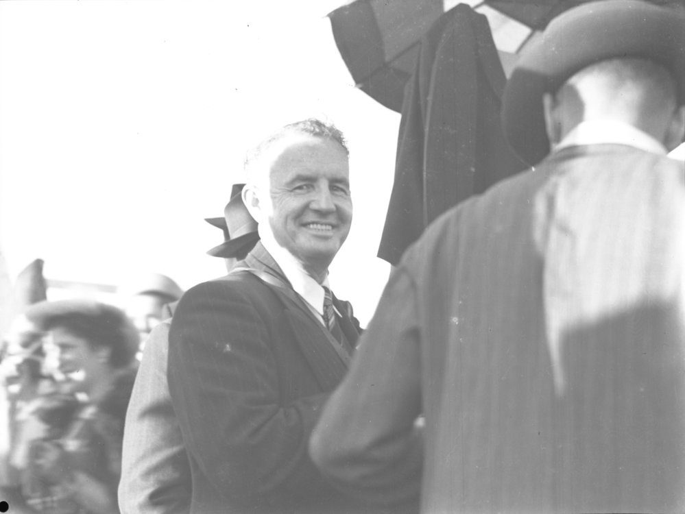 Jack Gerard at the Coffs Harbour Racing Club's inaugural meeting, 7 August 1948