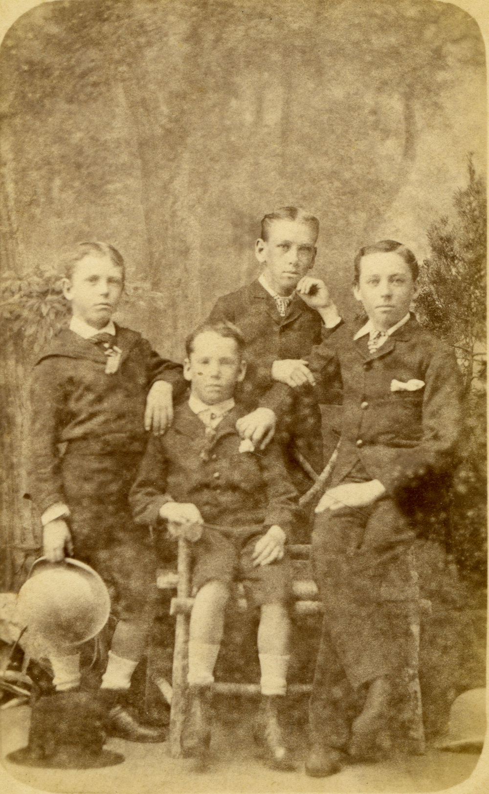 Portrait of four teenage brothers, c. 1878