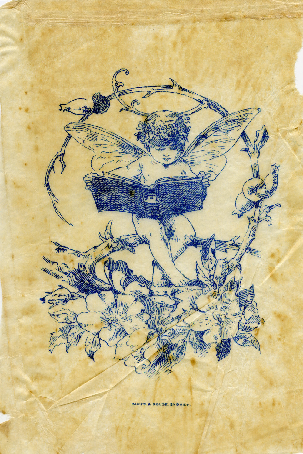 Sketch of a fairy in a circlet of flowers, c. 1890