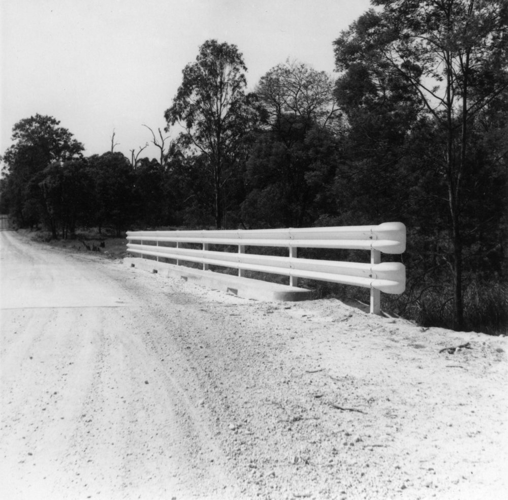 Armco railing on a culvert, c.1956