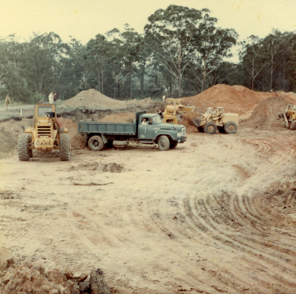 War Memorial Olympic swimming pool construction site, January 1969