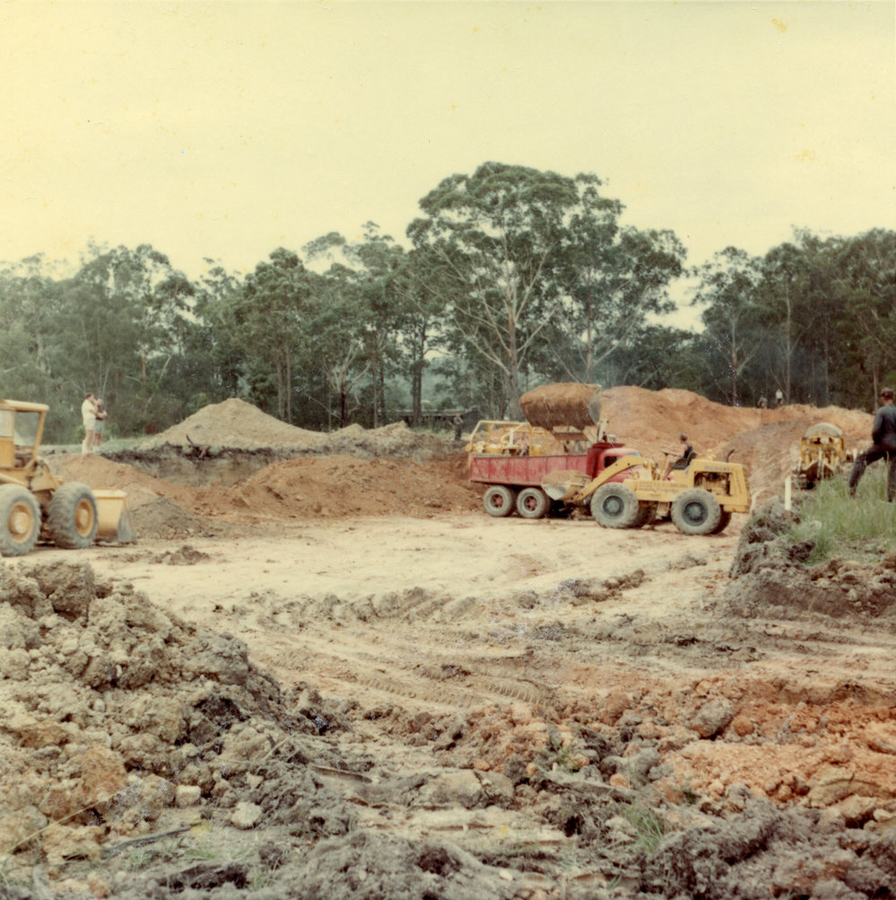 War Memorial Olympic swimming pool construction site, January 1969