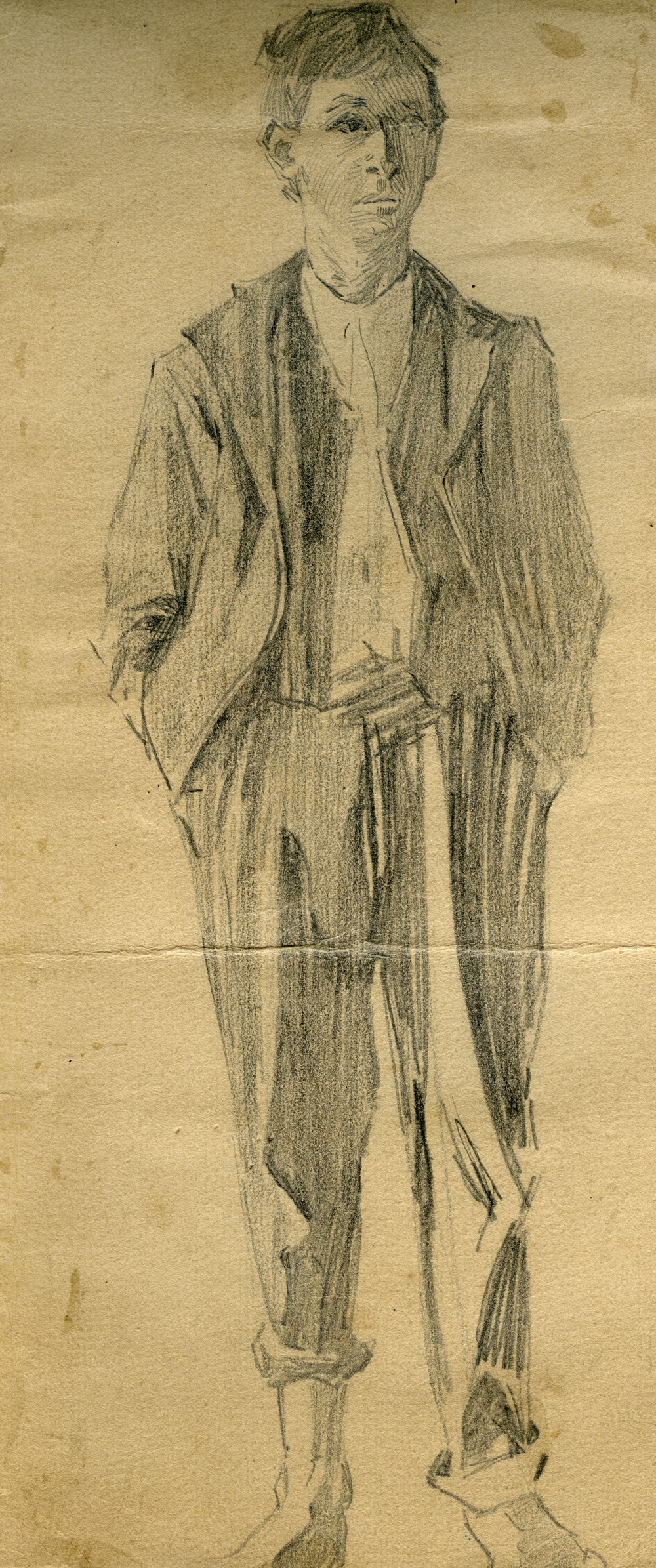 Self-portrait sketch of George Washington Lambert, c. 1910
