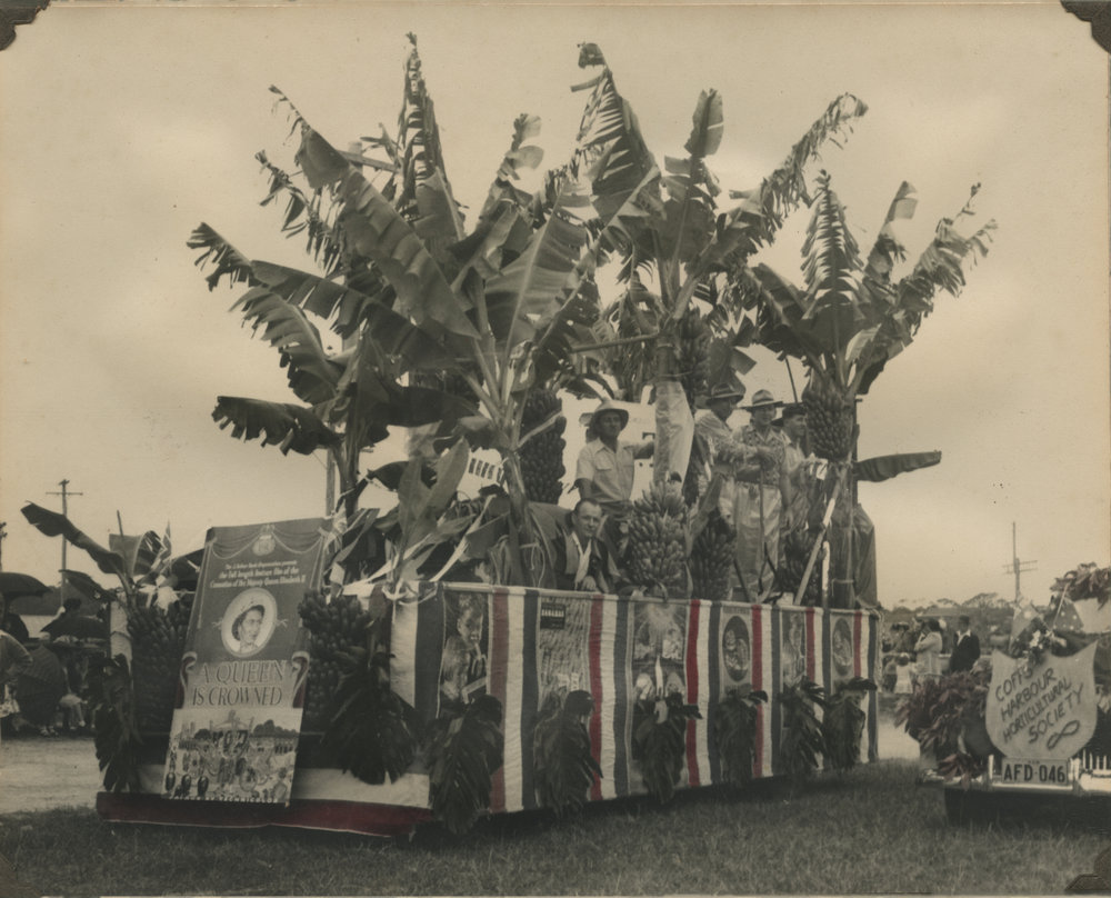 Banana Growers Federation Float at the Coronation Day Procession, 2 June 1953 