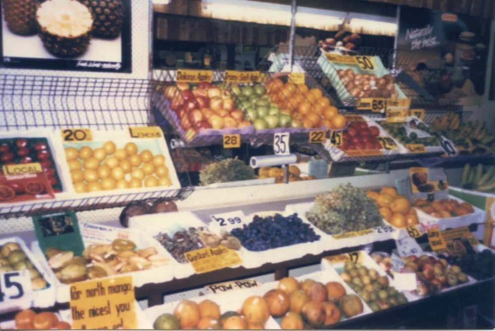 In the Tropical Fruit Shop at the Big Banana, 1970s