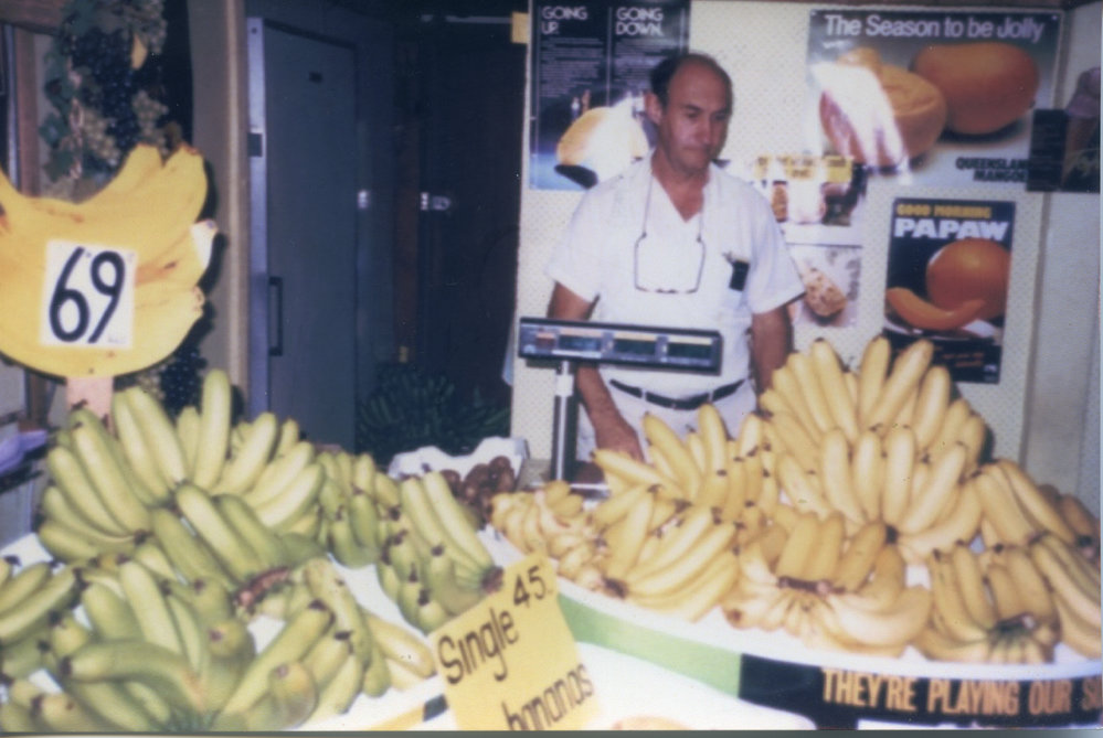 Athol Wilson in the Tropical Fruit Shop at the Big Banana, 1978