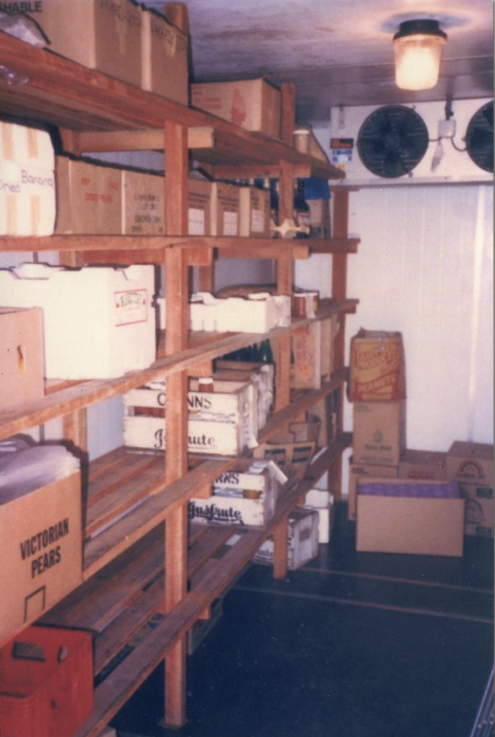 Cool room for produce storage, 1970s