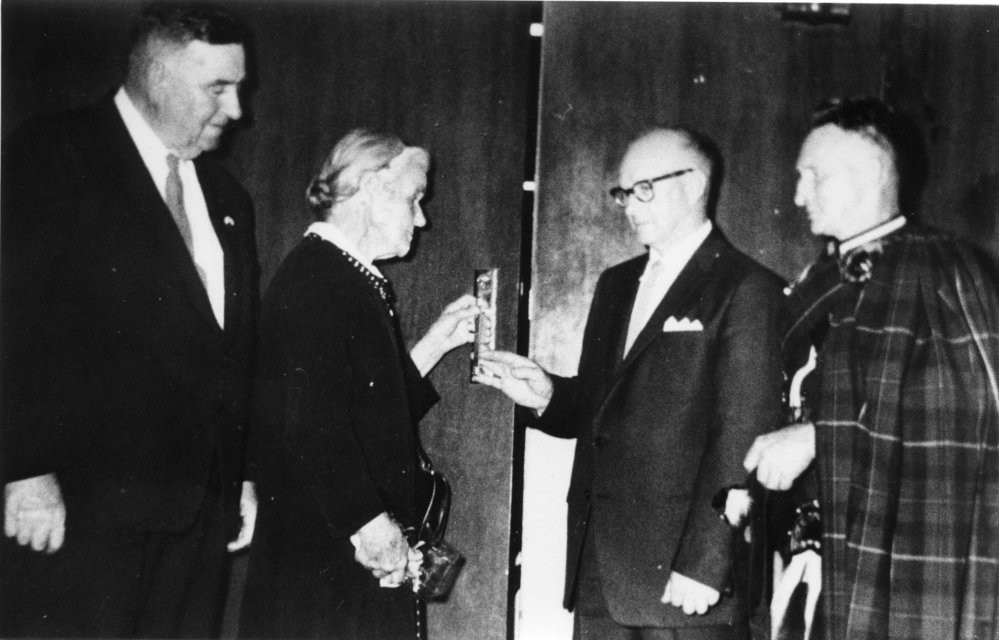 Closing the doors for the last time on the School of Arts, 13 October 1961