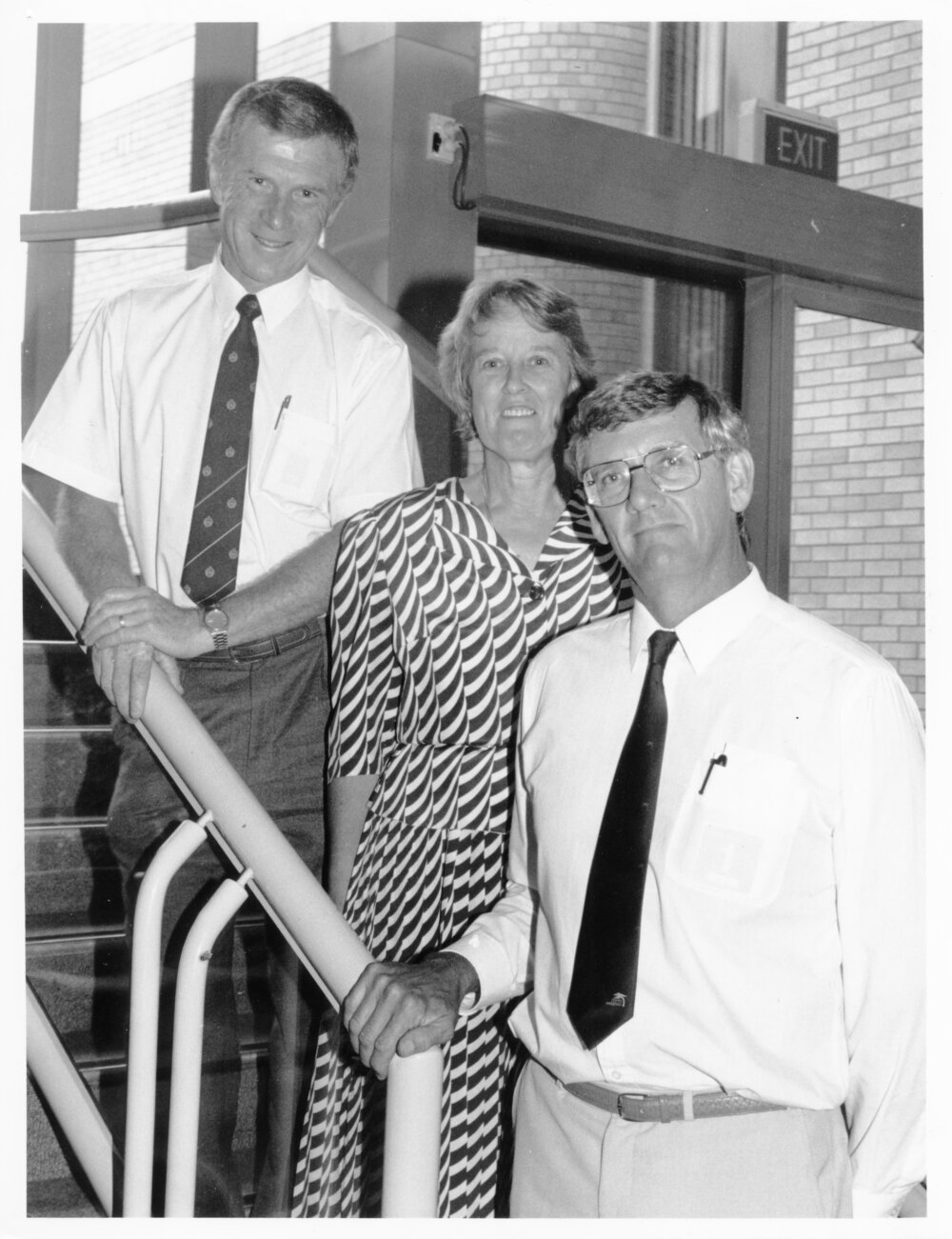 Standing on the internal staircase of the Council Administration building, 6 February 1992 