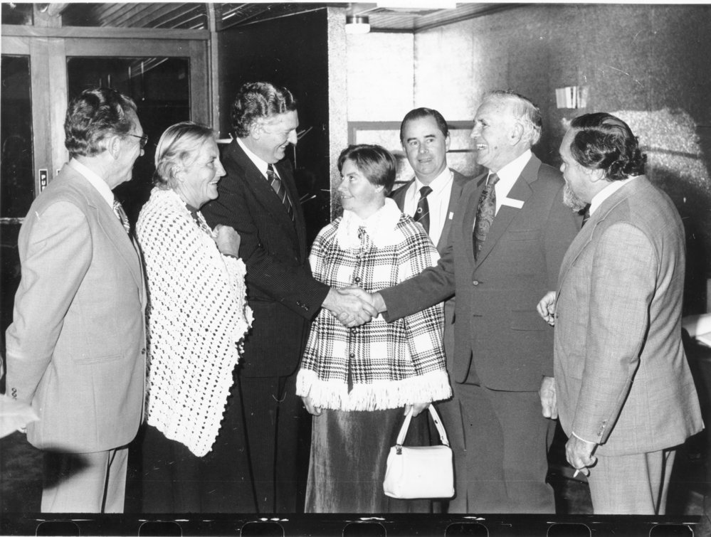 A special occasion at the Bowling Club, 4 June 1974