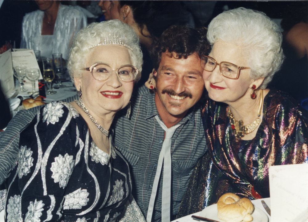 Adelie and Toni at the Aanuka Resort Grand Ball with photographer Bruce Thomas, 1992