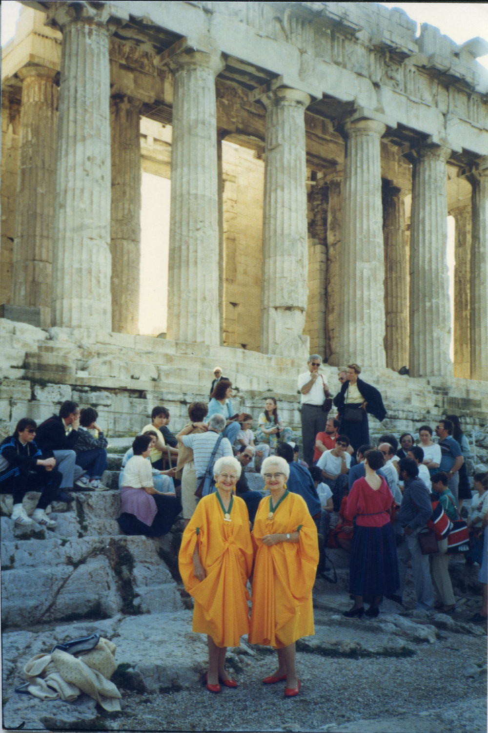 The Banana Twins Adelie and Toni in Athens, 1990