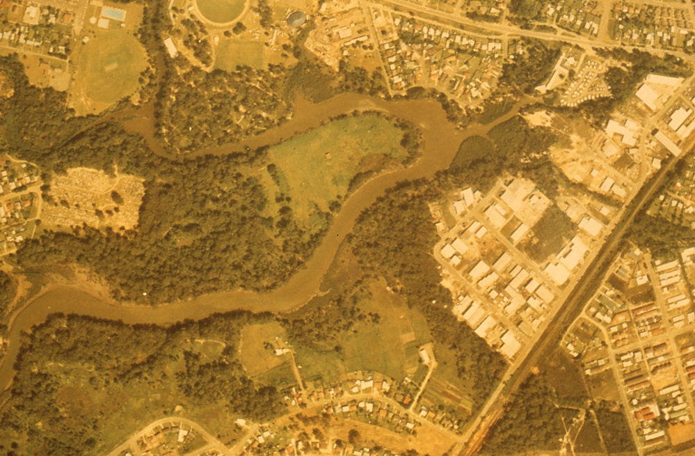 Aerial view of the proposed garden site for the North Coast Regional Botanic Garden, 1978