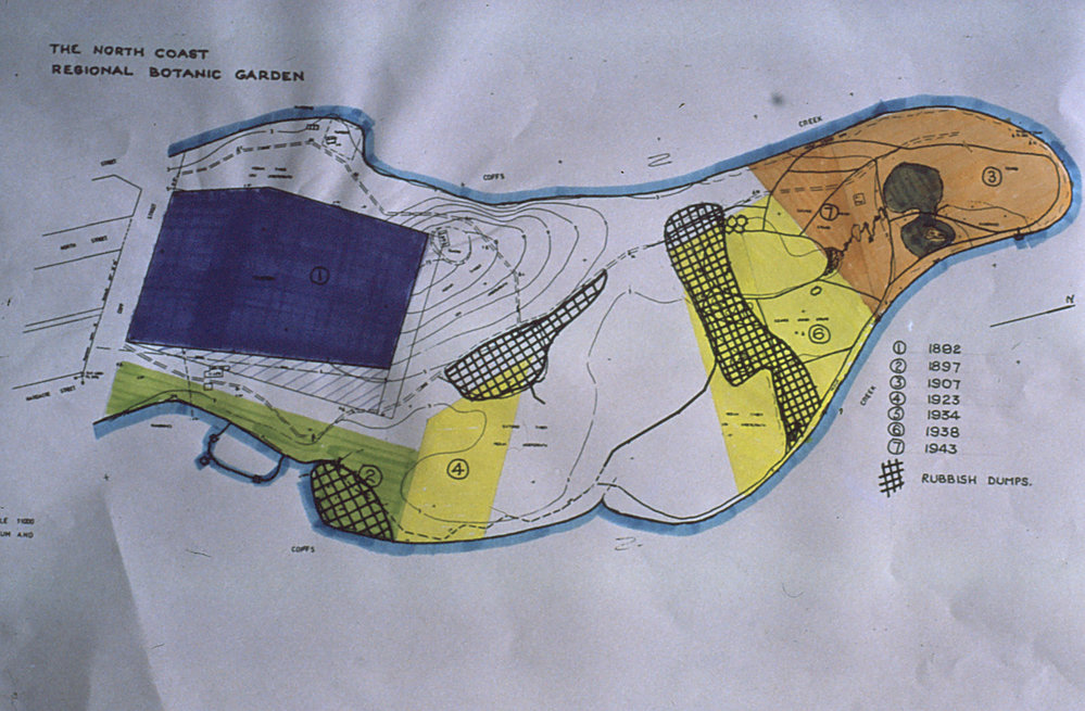 Map of past allotments at the proposed North Coast Regional Botanic Garden site