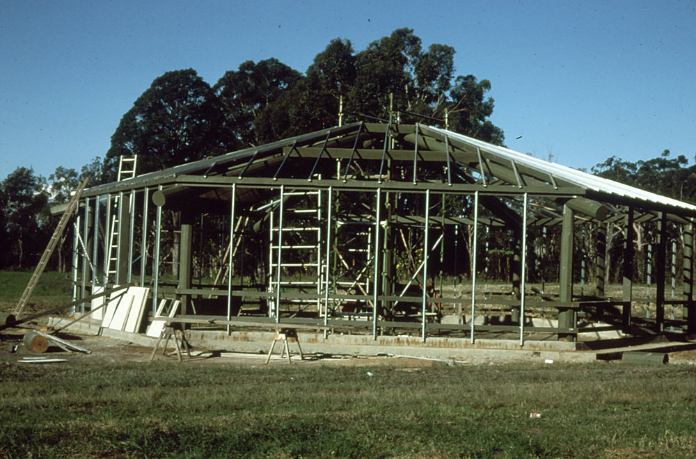 Building the glasshouses in the North Coast Regional Botanic Garden