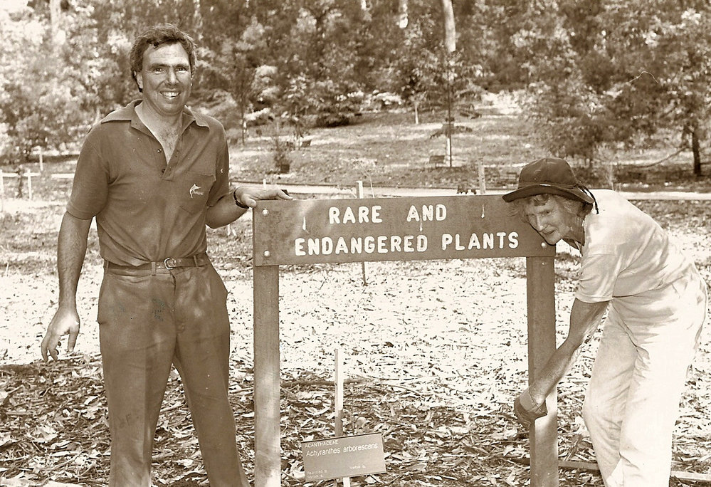Signage for the rare and endangered section of the Regional Botanic Garden