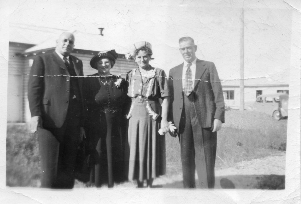 Jack and Edith Kelsall with Eric and Edith Eckford at the Union Church in Elizabeth Street, 24 March 1951 