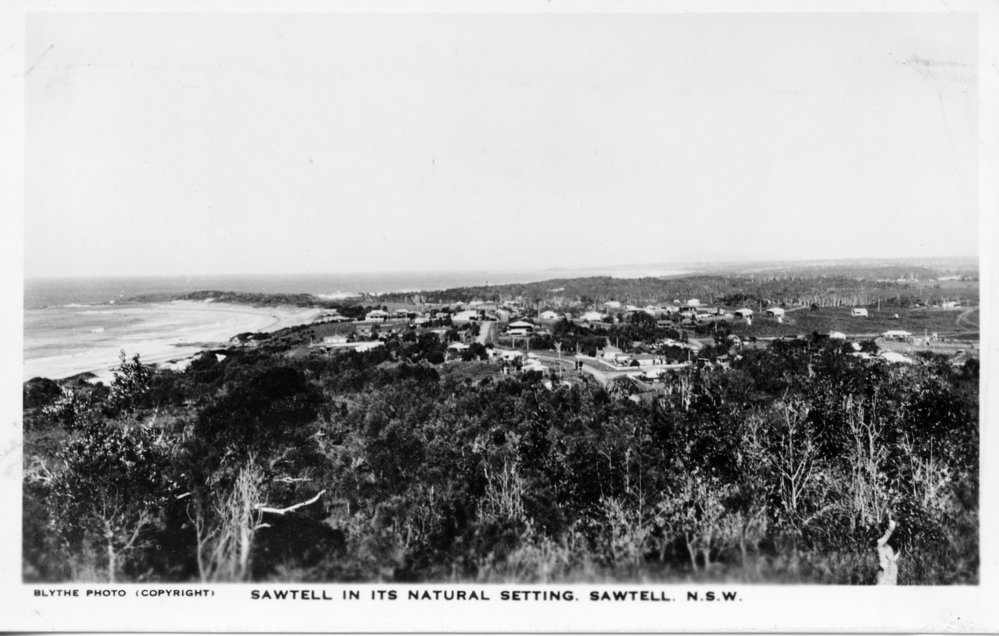 Sawtell from Boambee Headland, c. 1950 