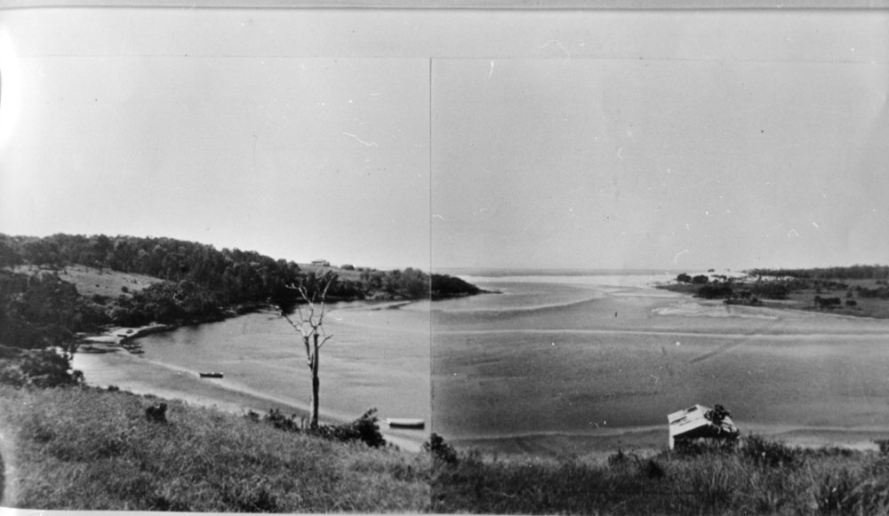 The mouth of Bonville Creek opening directly to the sea, c. 1930 