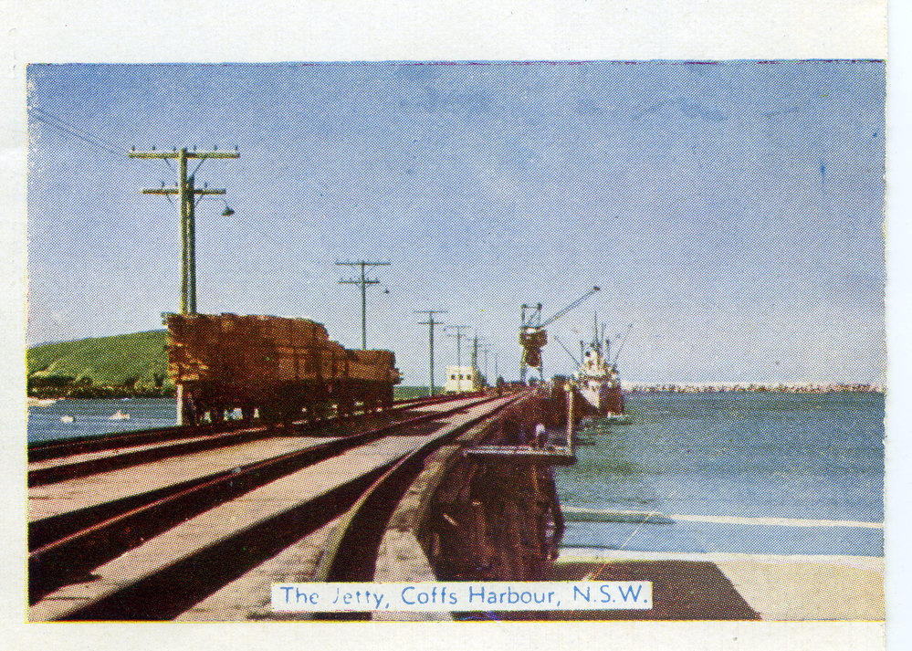 Timber trolleys on Jetty tracks, c.1955