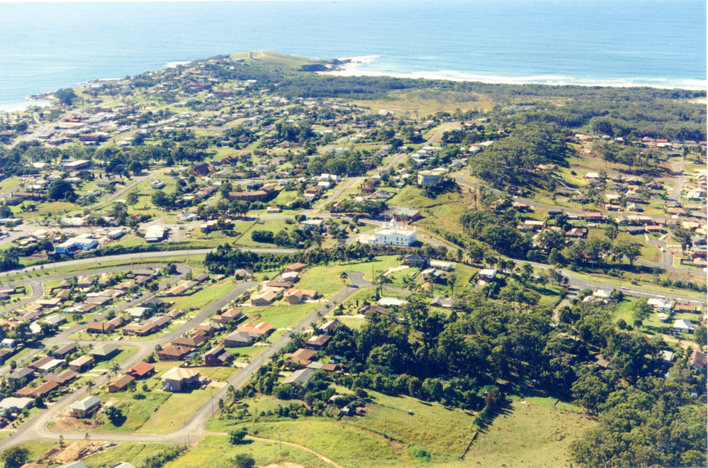 Aerial view of the Guru Nanak Sikh Temple, 1992 - 1994 