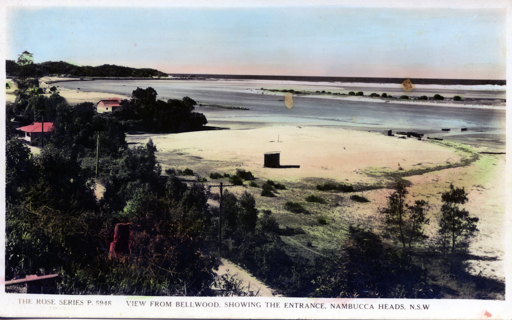 View from Bellwood showing the entrance to the Nambucca River