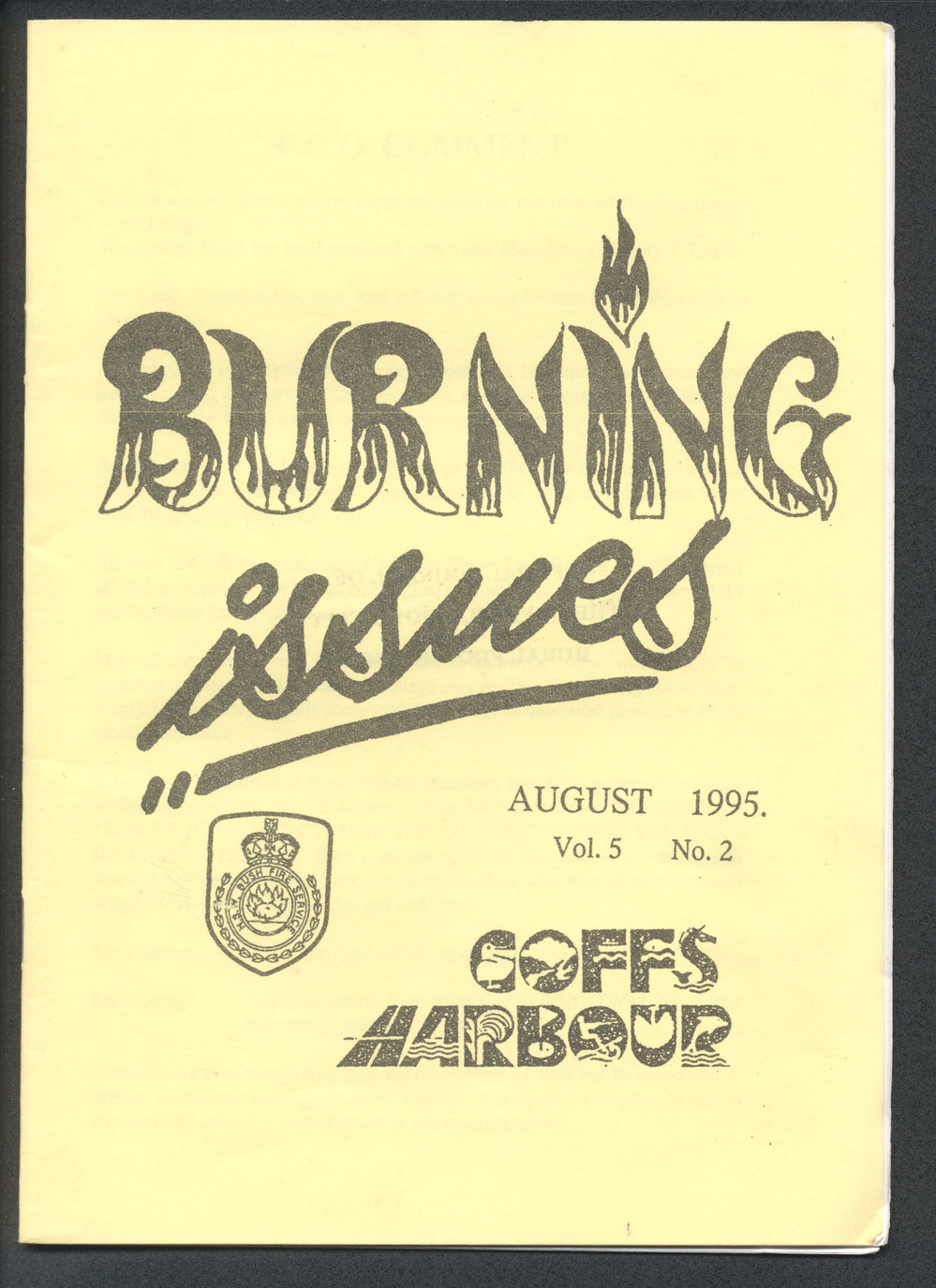 Burning Issues, Vol. 5 No. 2, August 1995