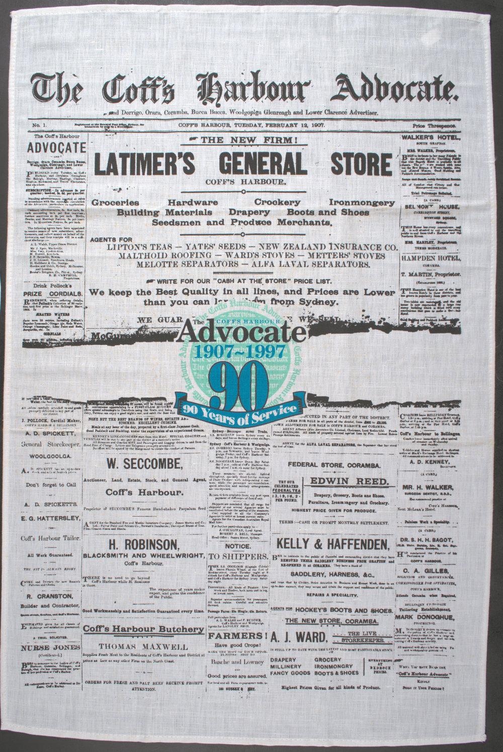 Commemorative tea towel