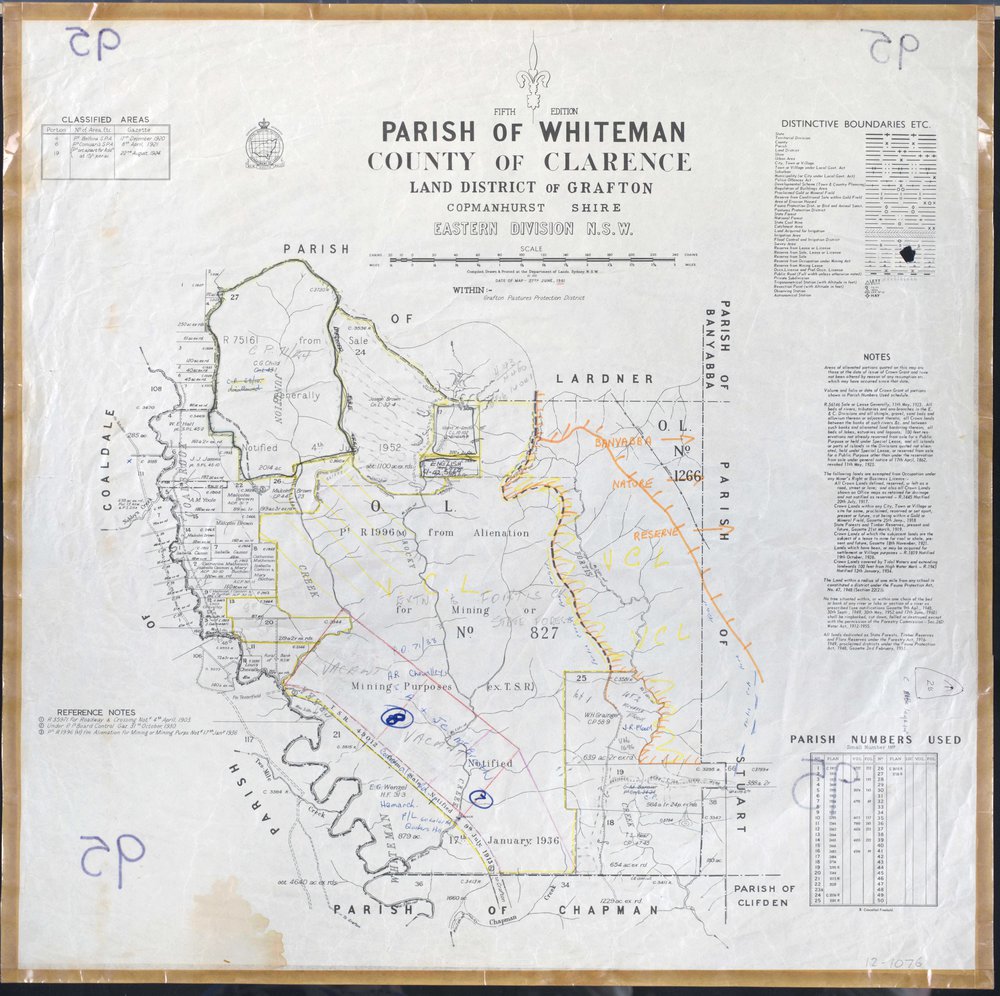 Map of Parish of Whiteman, 1961