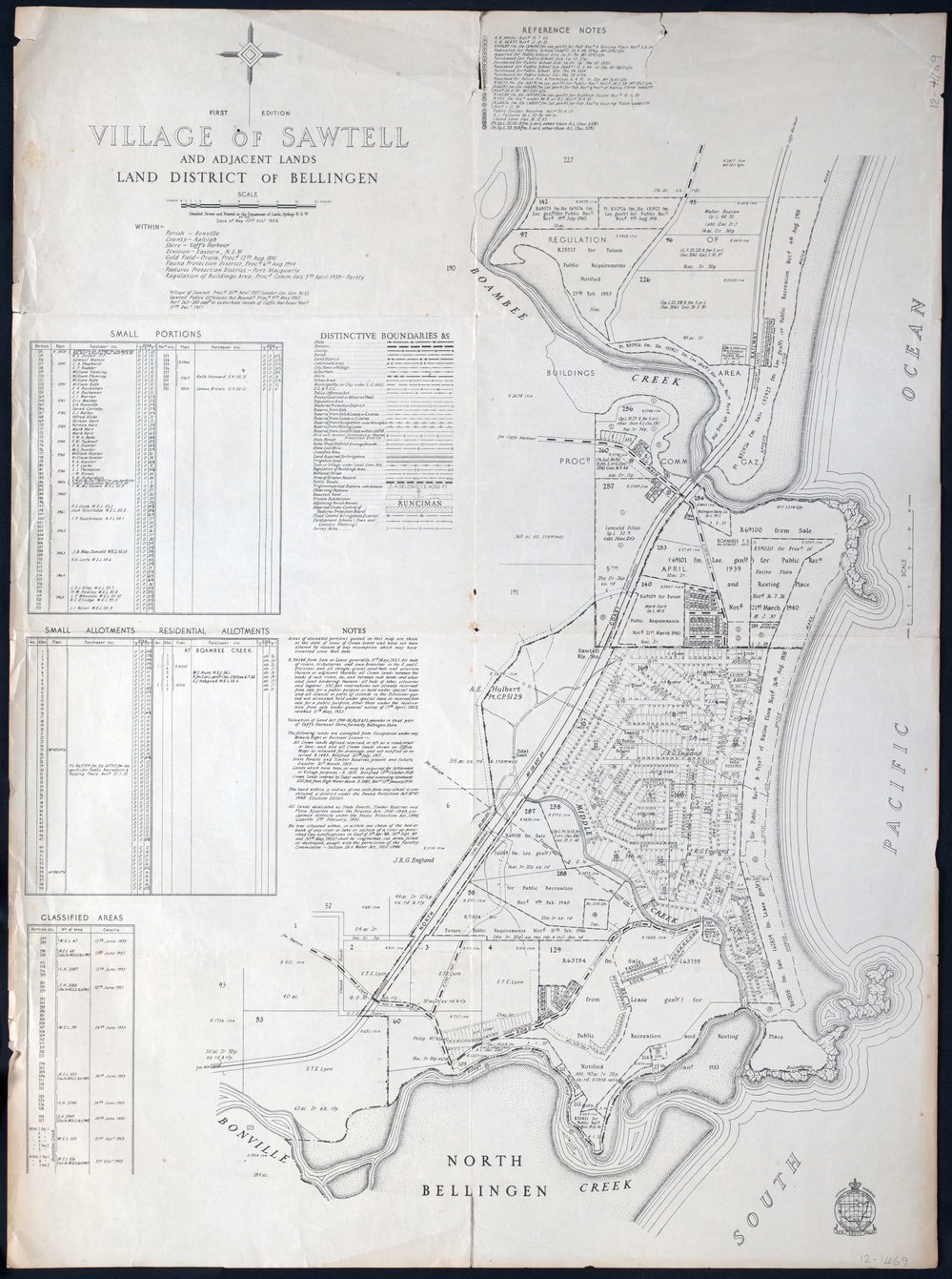 Village of Sawtell and adjacent lands, 1956