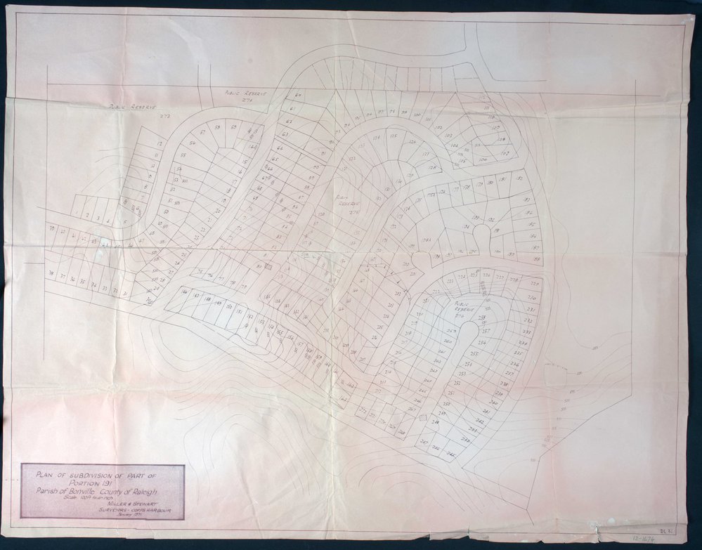 Plan of subdivision, Parish of Bonville, County of Raleigh, 1971