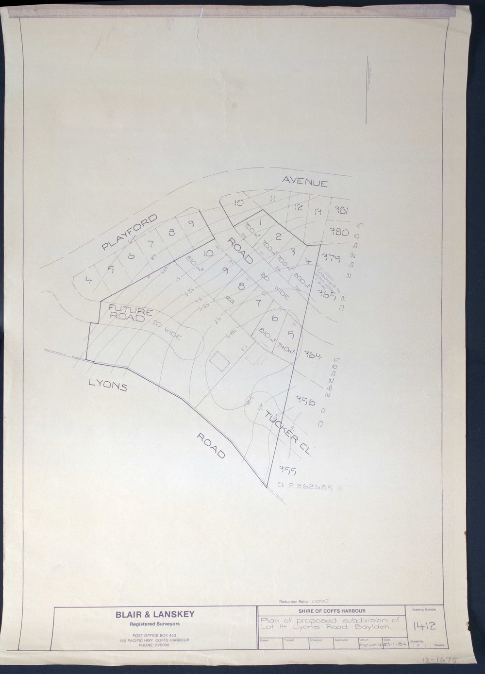 Plan of proposed subdivision in Bayldon, 1984
