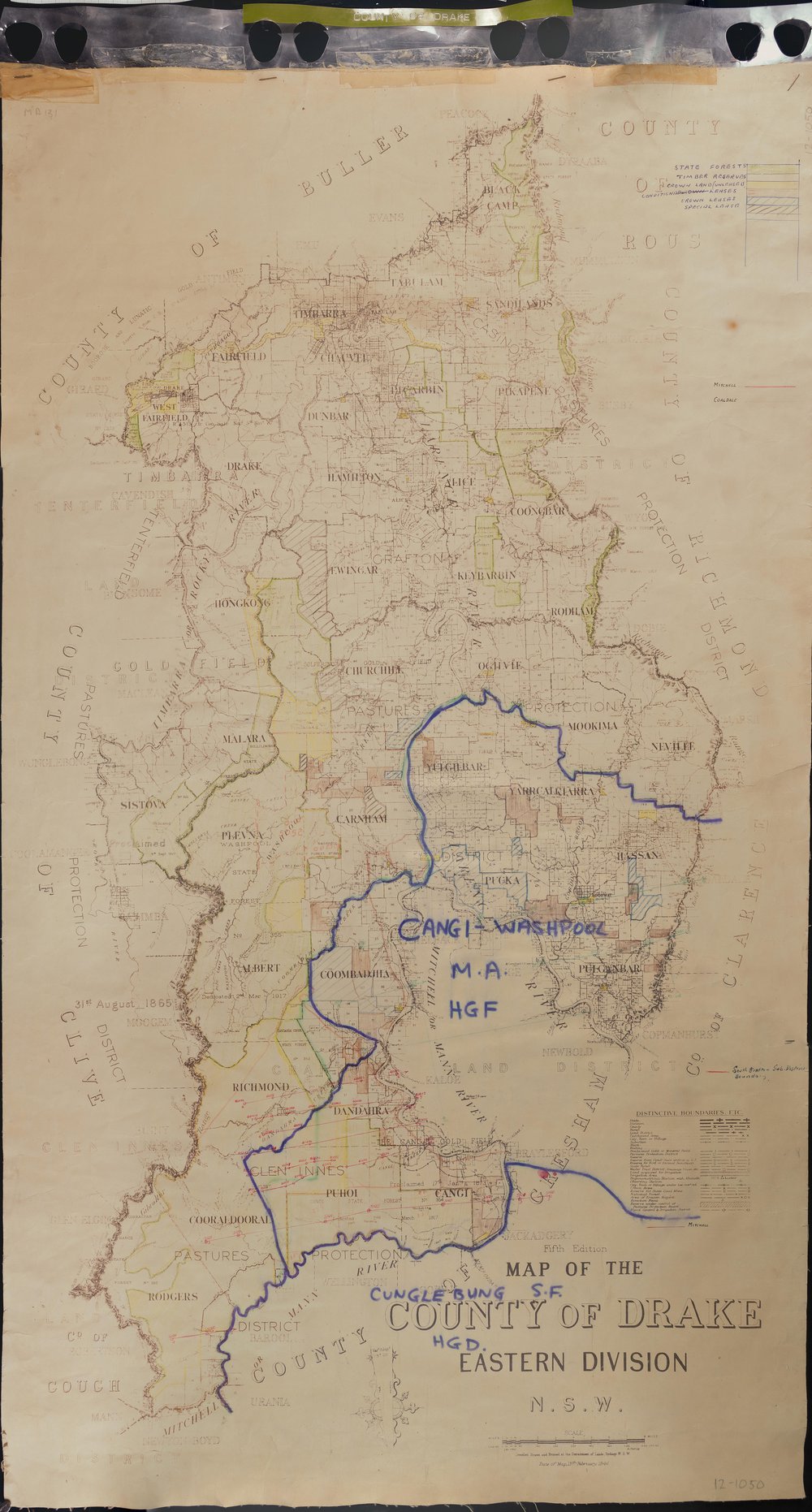 County of Drake map, 1946