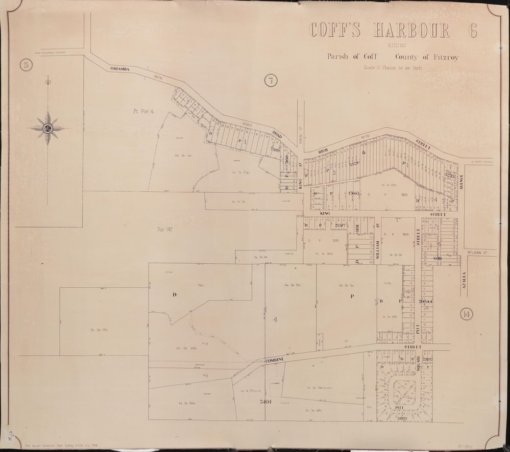 Coffs Harbour map, Part 6, 1958