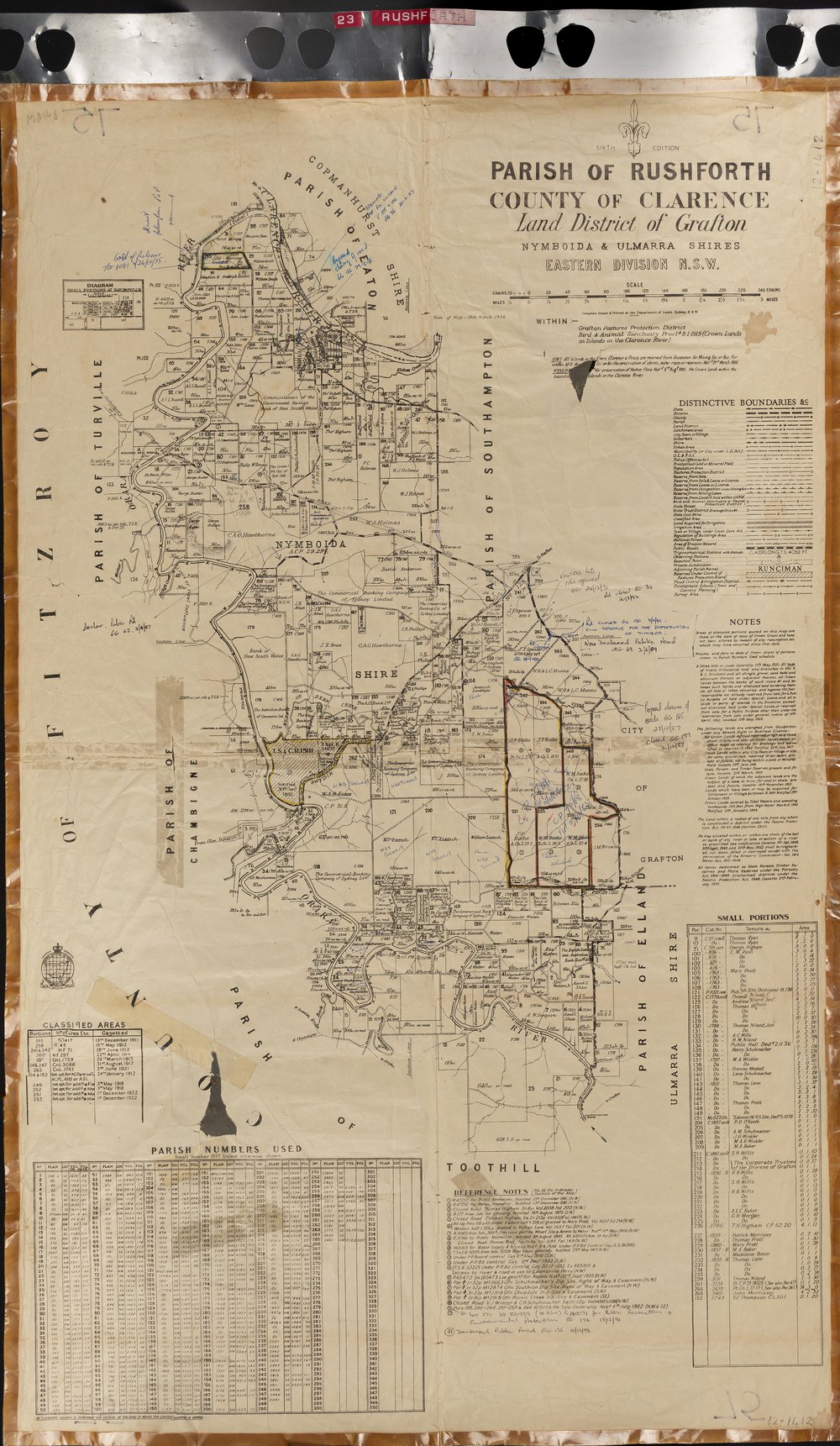 Map of Parish of Rushforth, 1958