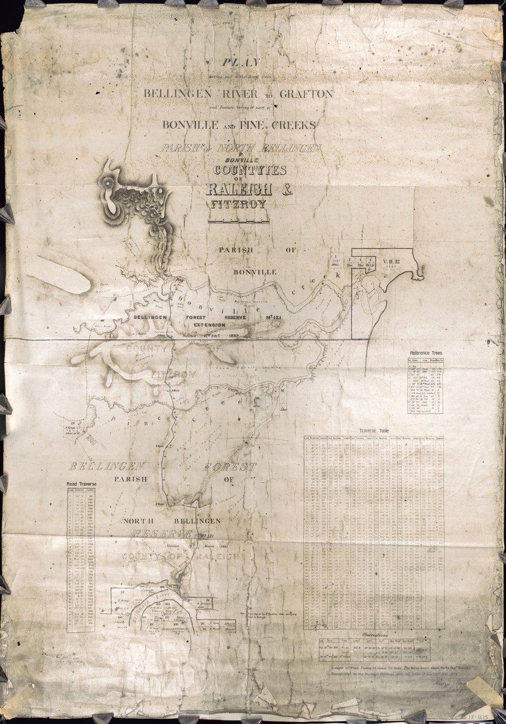 Plan of Bellinger River to Grafton road, 1882