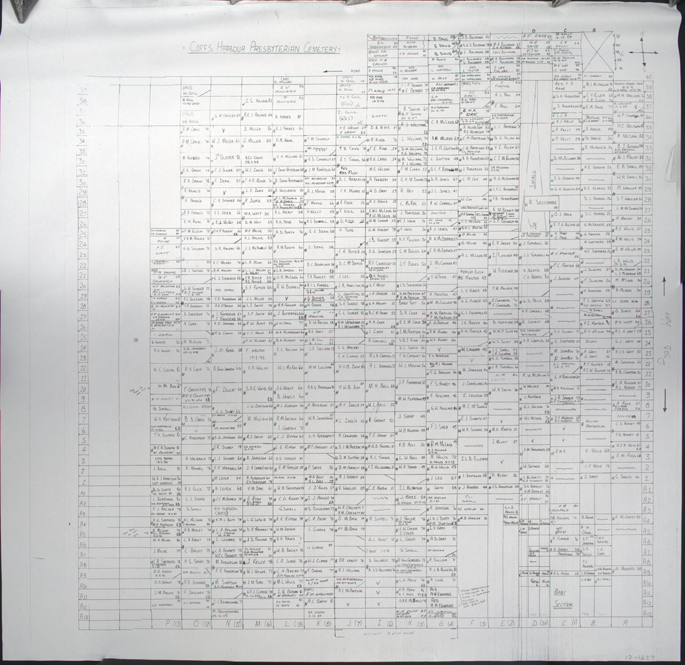 Coffs Harbour Historic Cemetery Presbyterian burial plot chart | Coffs ...